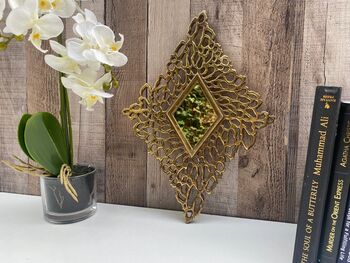 Coral Inspired Gold Diamond Wall Mirror Home Decor Gift, 5 of 9