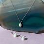 Silver Natural Opal October Birthstone Pendant Necklace, thumbnail 3 of 7