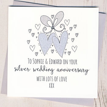 Personalised Silver Wedding Anniversary Card By Eggbert & Daisy ...