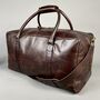 Large Cognac Leather Weekend Holdall, thumbnail 7 of 8