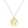 Chunky 18 K Gold Globe Earth Necklace, thumbnail 2 of 10
