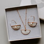 Mother Of Pearl Earring And Necklace Bridal Set, thumbnail 1 of 2