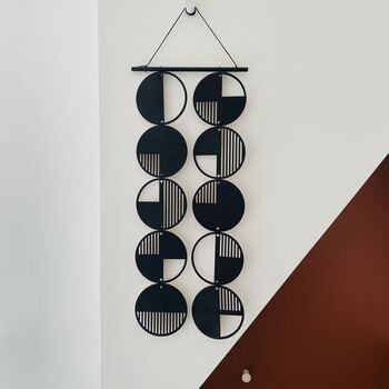 Black Cut Out Plywood Geometric Wall Art, 9 of 10
