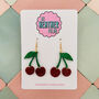 Glittery Cherry Earrings, thumbnail 1 of 4