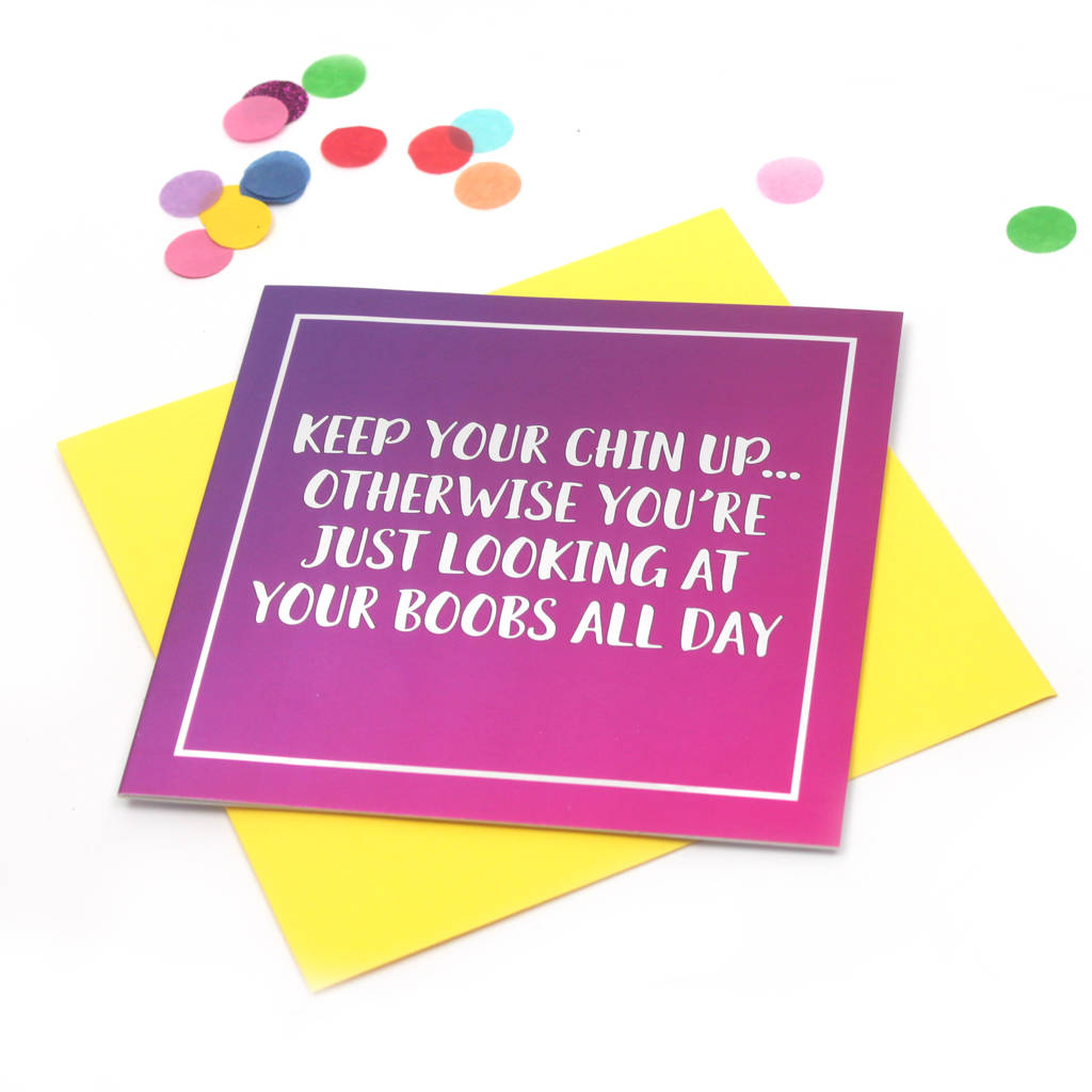 Funny Card 'keep Your Chin Up' Mirror Card By Bettie Confetti ...