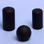 G Decor Henry Velvet Matt Soft Black Pillar Candles, thumbnail 1 of 5