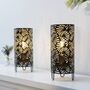 Set Of Two Fan Patterned Lamp Battery Cordless Lamp, thumbnail 1 of 6