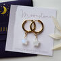 Moonstone Star Hoop Earrings June Birthstone Jewellery, thumbnail 3 of 11