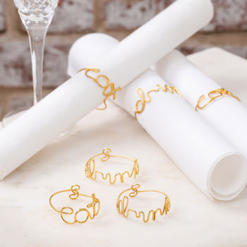 Six Gold Wire Napkin Rings, 2 of 3