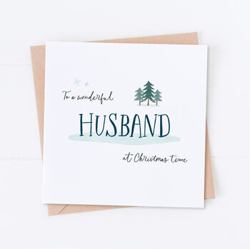 Personalised Christmas Tree Husband Card, 2 of 4