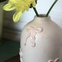 Handmade Ceramic Bow Vase In Peach, thumbnail 3 of 4
