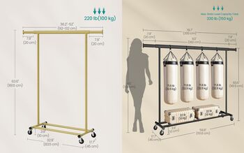 Heavy Duty Clothes Rack With Extendable Rail, 2 of 12