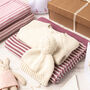 Luxury Baby Girl Dusky Rose And Cream Knitted Gift Box, thumbnail 5 of 12
