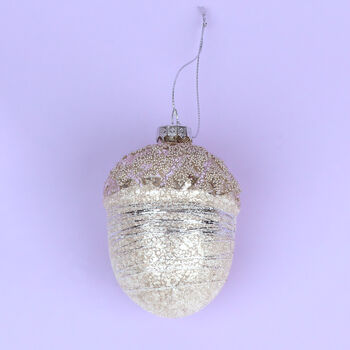 G Decor Glass Large Glamorous Glittery Giant Acorn, 2 of 4