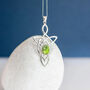 Genuine Peridot Celtic Knot Necklace In Sterling Silver, thumbnail 2 of 10