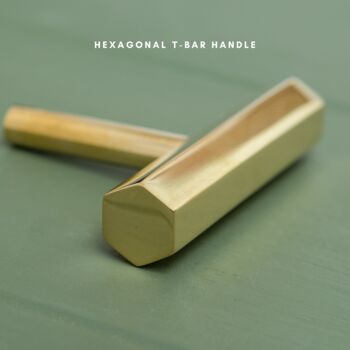 Solid Polished Brass Hexagonal Kitchen Handles, 4 of 4