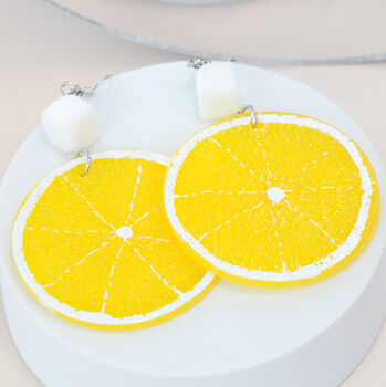 Hand Painted Lemon/Lime Drop Earrings Silver Plated, 4 of 8