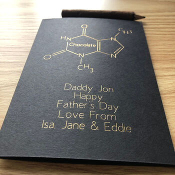 Personalised Chocolate Molecule Father's Day Card, 3 of 8