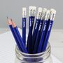 Personalised Blue Football Motif Pencils 12 Pack, thumbnail 1 of 2