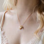 Shell Heart And Bee Charm Necklace In Gold Plating, thumbnail 4 of 4
