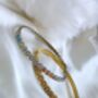 Bezel Set Coloured Gemstone Hinged Bangle In 18k Gold On Stainless Steel, Waterproof Jewellery, thumbnail 5 of 11