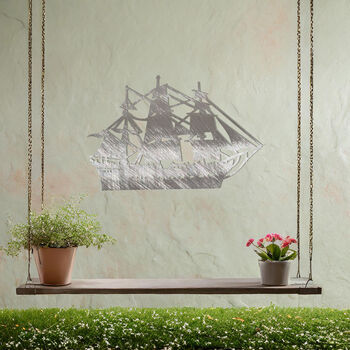 Sailing Ship Metal Wall Art Gift For Nautical Garden Decor, 6 of 10