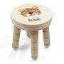 Personalised Cute Tiger Kids Wooden Stool, thumbnail 5 of 6
