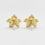 Gold Jasmine And Pearl Stud Earrings, thumbnail 3 of 7