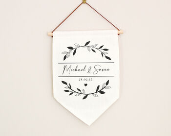 Personalised Hanging Linen Flag, 2 of 4