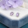 Genuine Amethyst Purple Crystal Stud Earrings, thumbnail 4 of 12