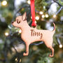Personalised Chihuahua Dog Wooden Christmas Decoration, thumbnail 3 of 4