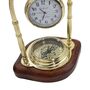 Personalised Brass 1st Anniversary Desk Clock With Compass, thumbnail 7 of 12