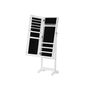 White Full Mirrored Standing Jewelry Cabinet Armoire, thumbnail 2 of 6