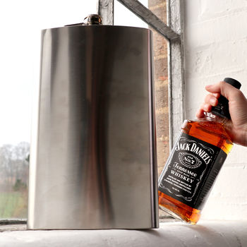 Giant Novelty Hip Flask In Stainless Steel, 2 of 5