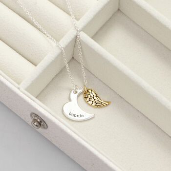 Personalised Heart And Wing Necklace, 10 of 12