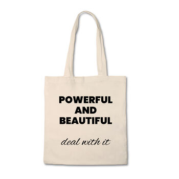 'Deal With It' Luxury Cotton Vegan Tote Bag, 3 of 3