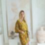 Gold Yellow Silky Kimono Robe, thumbnail 3 of 6