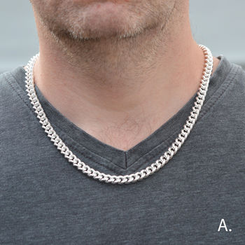 Sterling Silver Chain For Man, Curb Chain For Man, 5 of 7