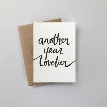 Another Year Lovelier Small Letterpress Card, 2 of 3