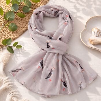 Puffin Print Scarf, 4 of 8