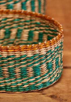 Round Stripe Seagrass Basket, 6 of 6