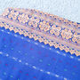 Sari Cushion Cover, Blue Silk, 46cm Handmade, thumbnail 4 of 6