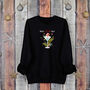 Making Spirits Bright Black Christmas Jumper With Festive Cocktail Design, thumbnail 2 of 8