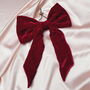 Eve Silk Velvet Christmas Tree Bow Topper, thumbnail 3 of 6