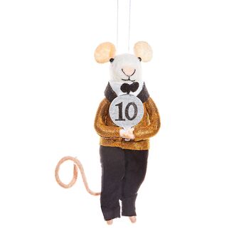 Dancing Judge Mouse Felt Hanging Decoration, 2 of 2