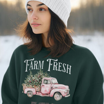 Retro Farm Fresh Christmas Tree Jumper, 2 of 3