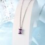 Sterling Silver Emerald Cut Cz Pendant Necklace, thumbnail 6 of 12