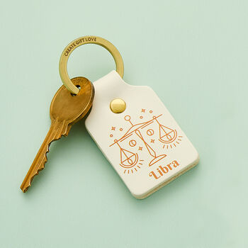 Personalised Zodiac Leather Keyring, 5 of 10