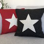 Red Handmade Wool Cushion With Star, thumbnail 2 of 4