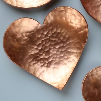 9th Anniversary Personalised Copper Heart Dish, 4 of 7
